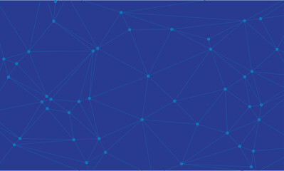 Abstract Blue Digital Network Background with Connected Nodes