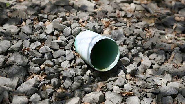 Essential PVC Drainage Pipe Solution in Riprap Gravel Bed | Stormwater Management & Erosion Control Infrastructure Design