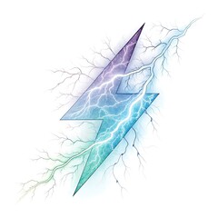 Lightning bolt symbol with purple and blue gradient and branches