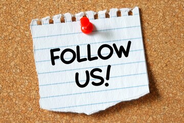 Close up of Follow Word , Business Concept Idea.