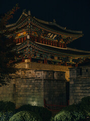 Temple at night in Jeonju, South Korea