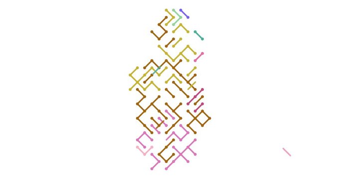 Data Visualization with Sliding Diagonals Creating Qatar Map