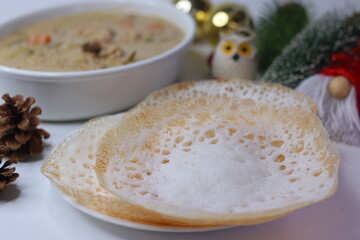 Kerala Appam with Chicken Stew for Christmas Breakfast