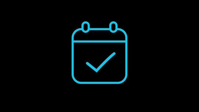Daily Calendar Date icon isolated with check mark icon animation , Daily date calendar with tick mark icon, and Motion graphics of calender concept.