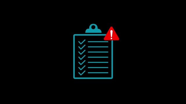 Clipboard icon isolated , Check mark and business Checklist icon animation . business documents analysis icon, and Motion graphics of document concept.