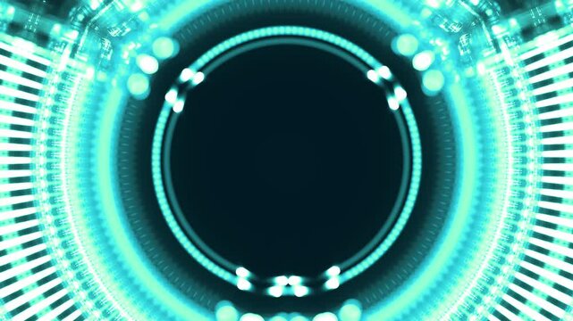 circular futuristic pattern with glowing dots, interface, technology designs, modern data visualization, Architecture, development, progress, data processing, algorithm, technology, industry, energy, 