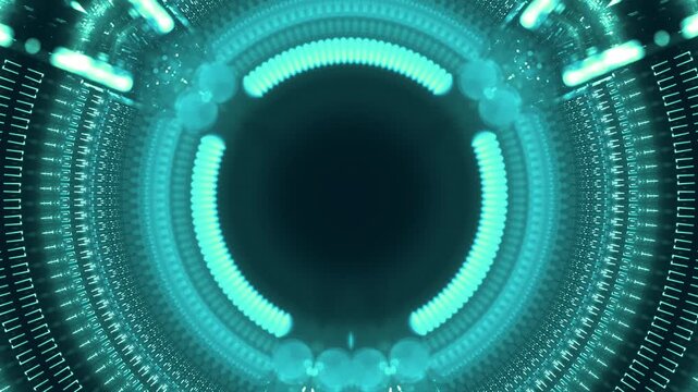 circular futuristic pattern with glowing dots, interface, technology designs, modern data visualization, Architecture, development, progress, data processing, algorithm, technology, industry, energy, 