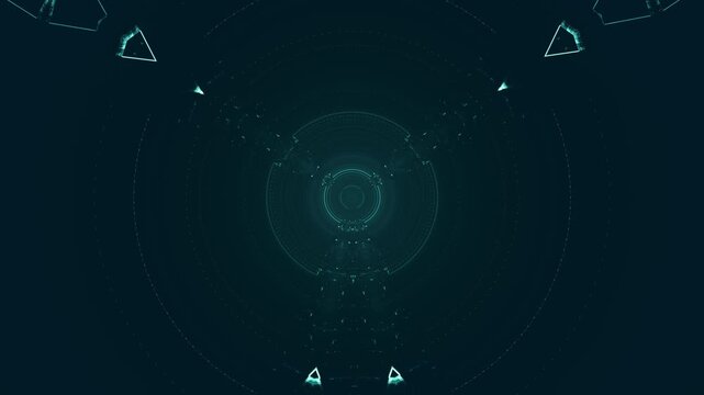 circular futuristic pattern with glowing dots, interface, technology designs, modern data visualization, Architecture, development, progress, data processing, algorithm, technology, industry, energy, 