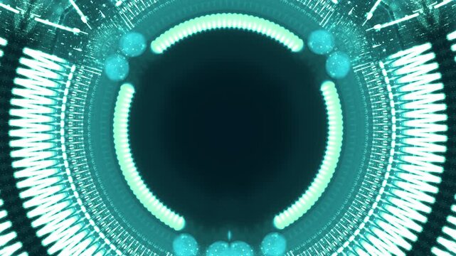 circular futuristic pattern with glowing dots, interface, technology designs, modern data visualization, Architecture, development, progress, data processing, algorithm, technology, industry, energy, 