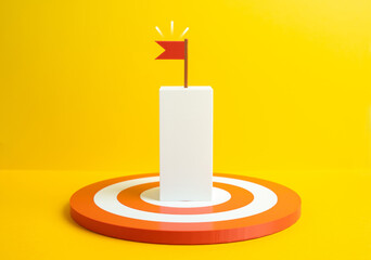 Purpose and achievement of a goal. Business target. Personal growth. Success milestone concept, motivation and progress tracking. Strategic planning, self development and measurable results mindset