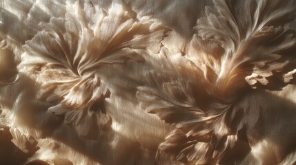 Stacked layers of translucent vellum paper with subtle organic patterns illuminated by soft light