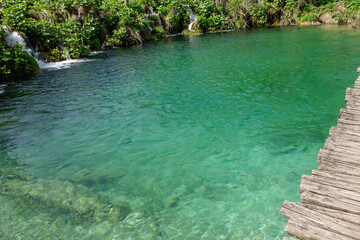 spectacular waterfalls and lakes of Plitvice Lakes National Park, in Croatia