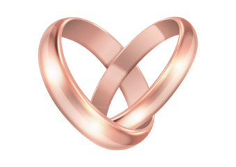 wedding rings on white