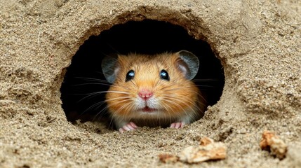 A hamster making a burrow in its bedding