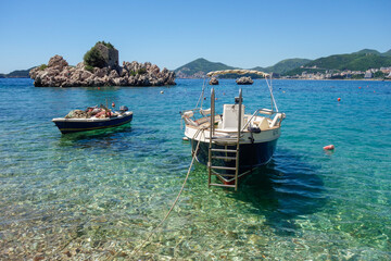 Przno beach on Budva riviera, in Montenegro coast, Europe