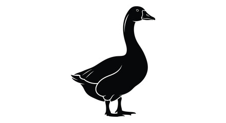 A striking depiction of a canada goose in profile showcasing its elegant form and distinct features presented as a silhouette © GDOthoi02