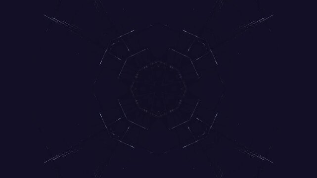 geometric glowing light patterns, futuristic, symmetrical design, analysis, technology, digital art, connection, network, mesmerizing, depth, innovation, digital media, tech advertising, blue, dark