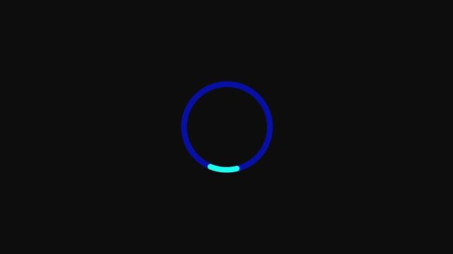 Circle loading animation transparent background with alpha channel in 4k.