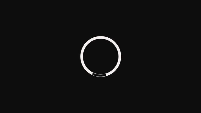 Circle loading animation transparent background with alpha channel in 4k.