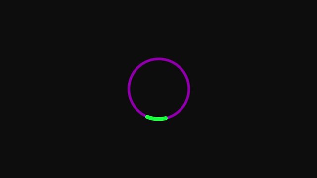 Circle loading animation transparent background with alpha channel in 4k.