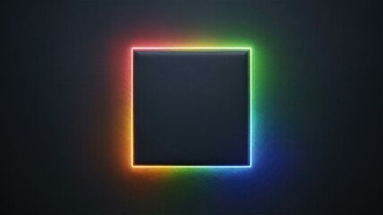 Vibrant neon light frame on dark background for modern design
