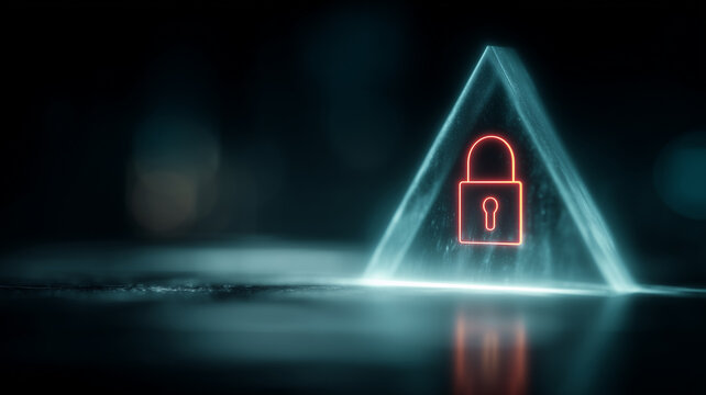 A glowing padlock icon inside a transparent digital shield representing data security protection and access control.
- Powered by Adobe