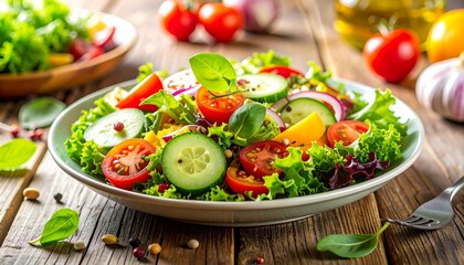Fresh Garden Salad with Bright Colors Healthy Food Scene