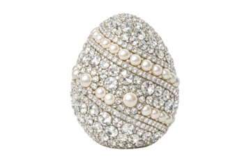 Decorated Easter Egg intricate pattern spring holiday design element Object on white and png