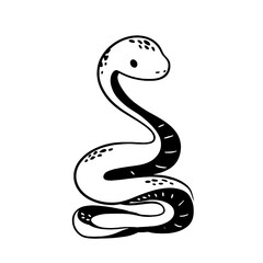 Fototapeta premium Anaconda. Anaconda simple black and white line art vector logo