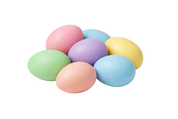 Pastel Easter eggs colorful and textured for holiday celebrations Studio shot on white and transparent
