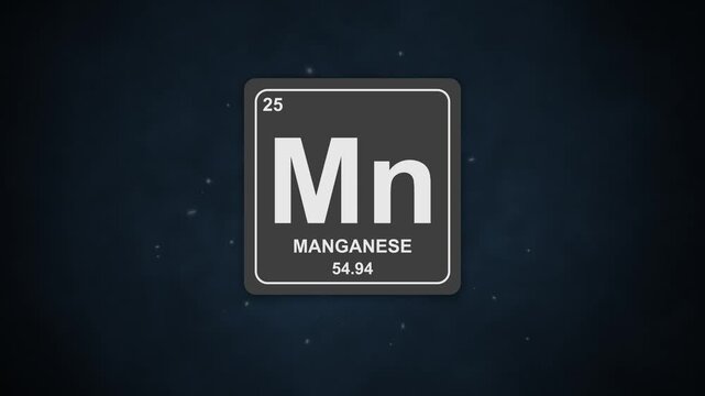 Sea blue particles assemble into technical manganese tile representation