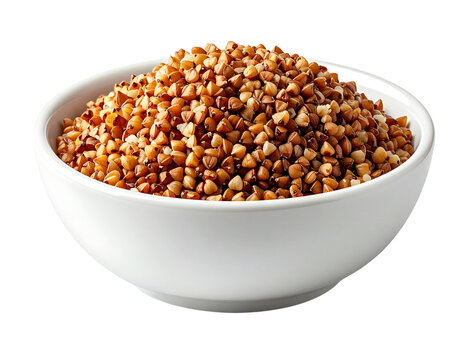 Buckwheat groats bowl isolated on transparent background