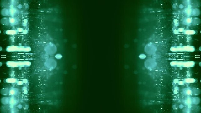 glowing geometry structures, digital technology innovation: futuristic forms, data visualization, network, 3D space, engineering, research, modern infrastructure, background, green
