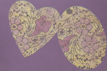 old school floral heart and oval background