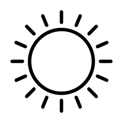 Obraz premium A bright and clear outline icon illustrating the radiant sun with its distinct rays.