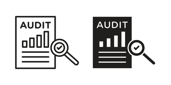 Audit report icons symbol. vector illustration pack for apps and designs