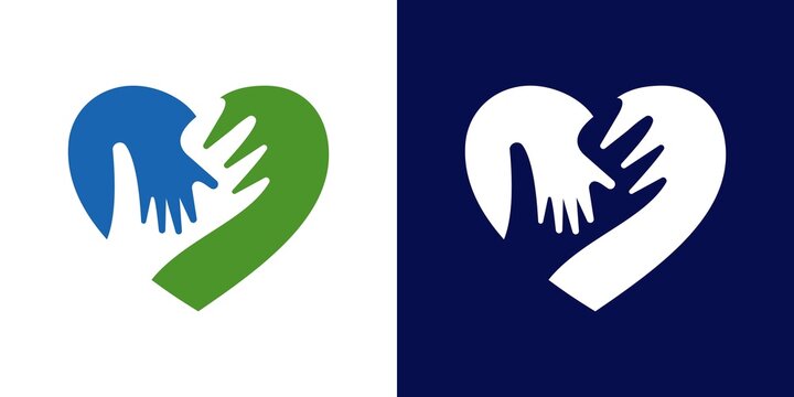 A set of vector logos with hand prints
