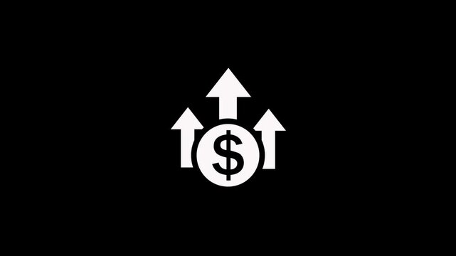 High pricing icon. Up arrow with dollar sign. high price business money cost pay payment logotype animation.