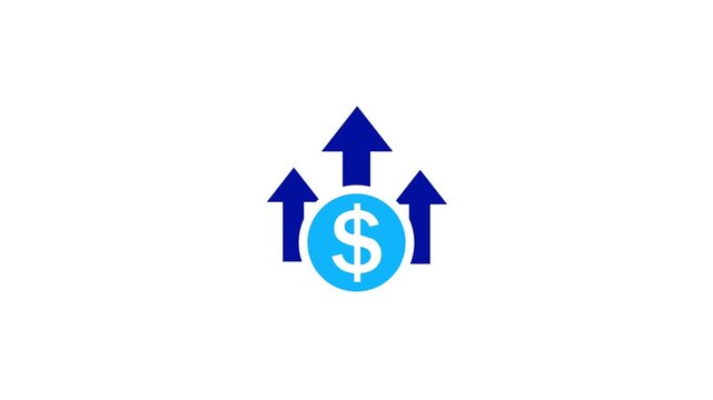 High pricing icon. Up arrow with dollar sign. high price business money cost pay payment logotype animation.