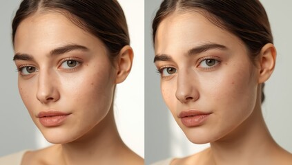 Close-up of a young woman pre- and post-acne treatment against a light backdrop.png