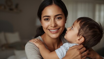 Disabled young mother relaxing at home with her son.png