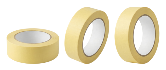 Masking Tape Rolls Isolated on White Background - Crafting and Painting Supplies