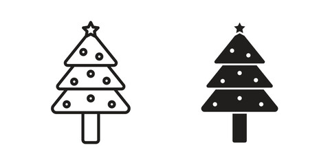 Christmas tree icons symbol. vector illustration pack for apps and designs