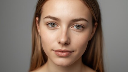 Naklejka premium Young woman with eye misalignment.png