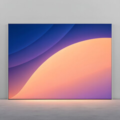 Abstract gradient composition featuring a large soft curved shape.