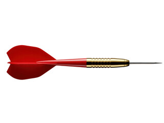 Red dart with gold accents isolated on transparent background