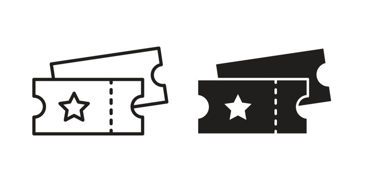 Event ticket icons symbol. vector illustration pack for apps and designs