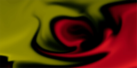 Obraz premium A soft flowing design featuring red and yellow rose petals over a red satin fabric backdrop with silk texture and wavy motion curves for a decorative textile illustration