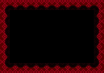 中央レース&times;幾何学模様②(赤色)