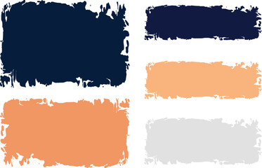 Fototapeta premium blue orange colors palette abstract ripped style brush strokes